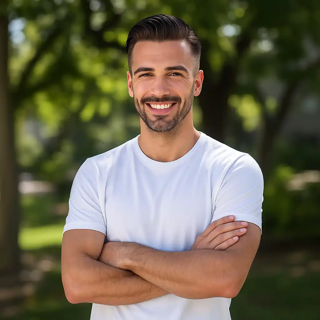 Transformed hairstyle after AI Hairstyle Changer processing